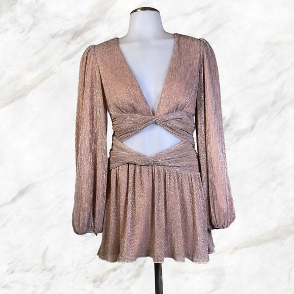 Lovers and Friends Josephine Mini Dress in Rose Gold & Silver - Picture 2 of 12